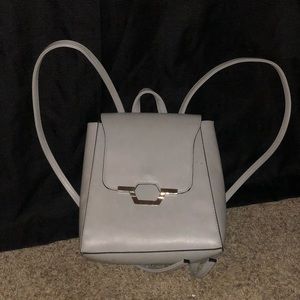 Grey mini leather backpack